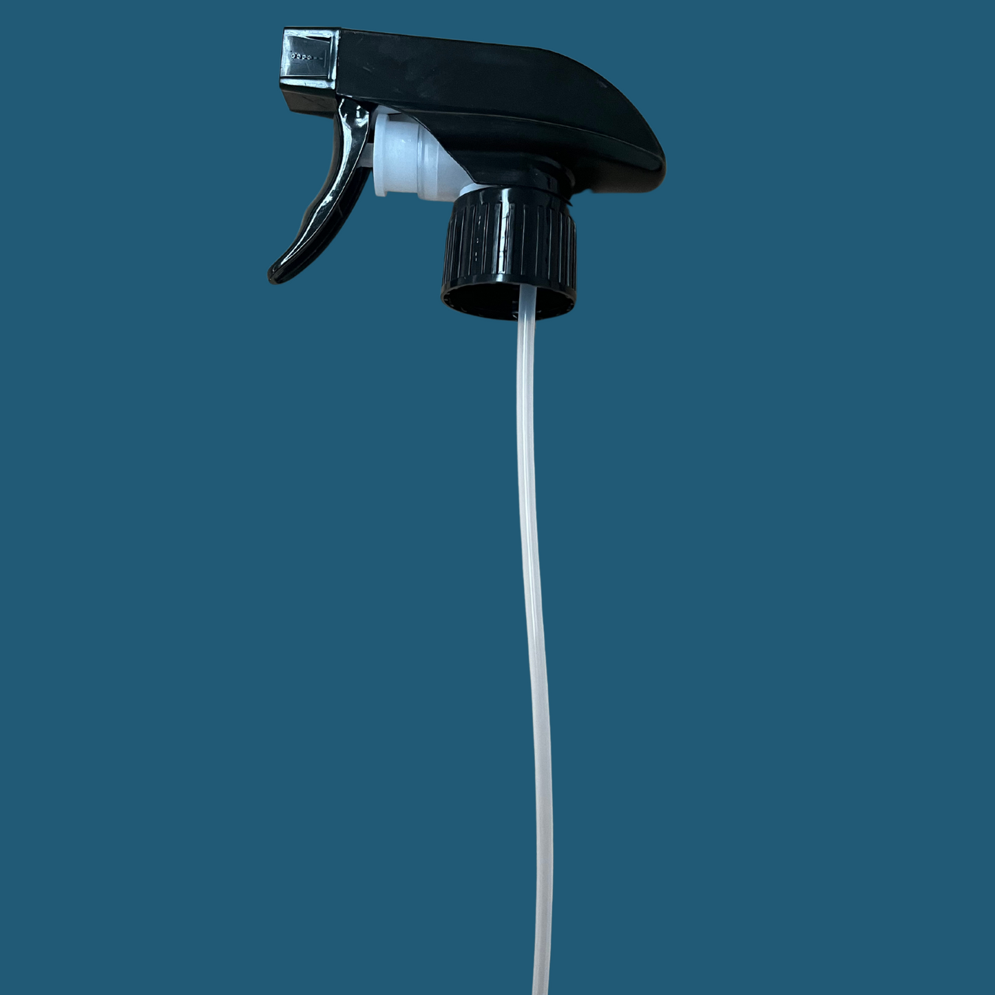 A black spray trigger for a resuable spray bottle