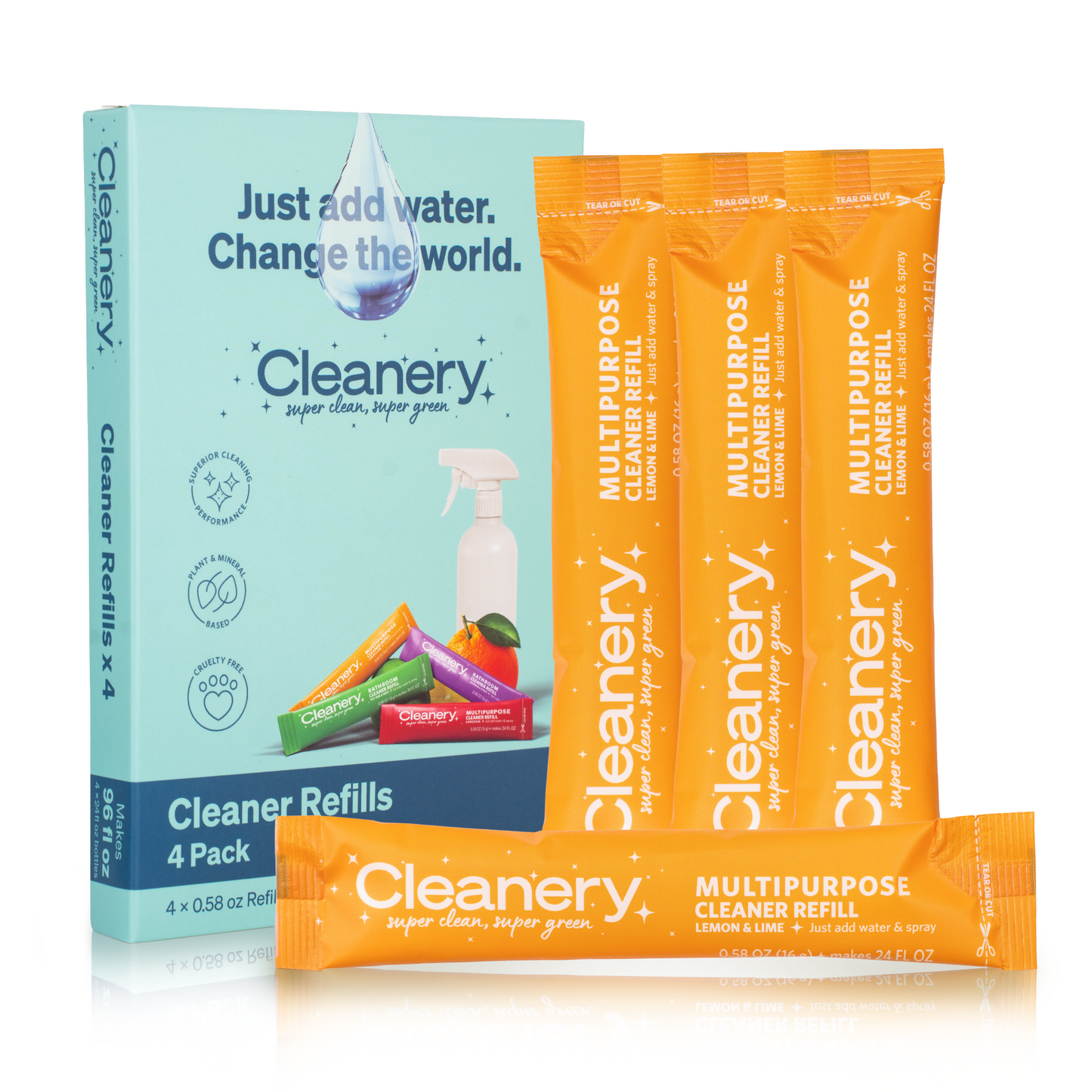 Cleanery Multipurpose Cleaner Refills 4 Pack - Lemon & Lime