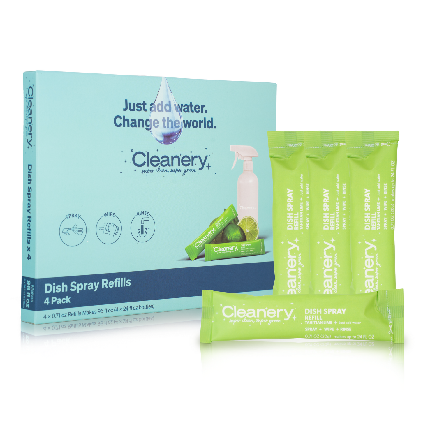 Cleanery Dish Spray Refills 4 Pack - Tahitian Lime