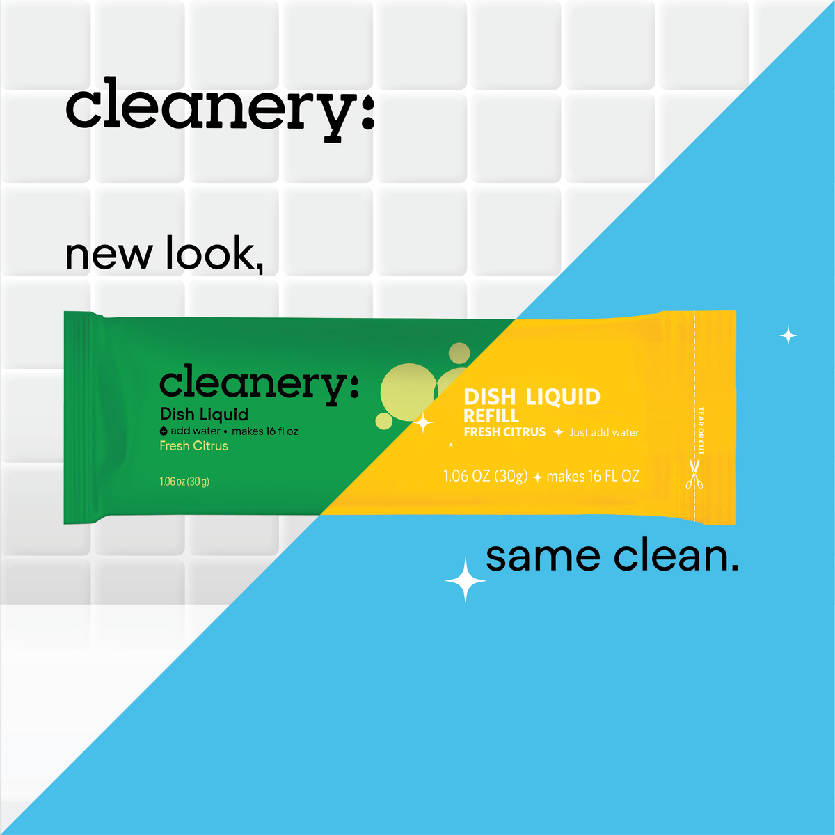 Cleanery Dish Liquid Refill - Fresh Citrus