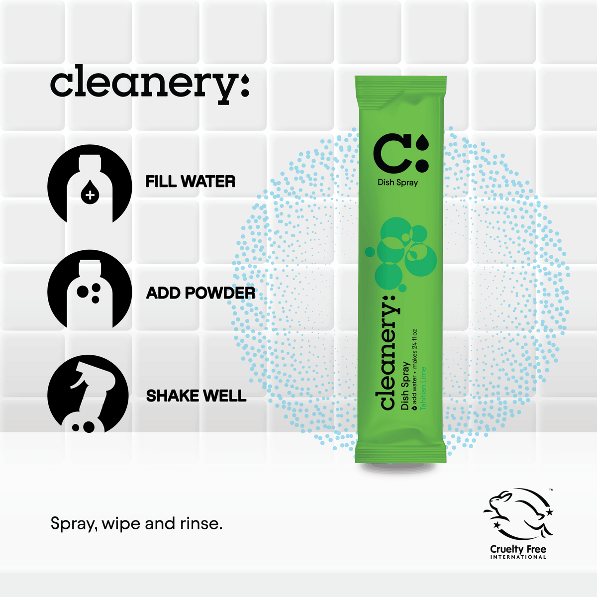 Cleanery Dish Spray Refills 4 Pack - Tahitian Lime
