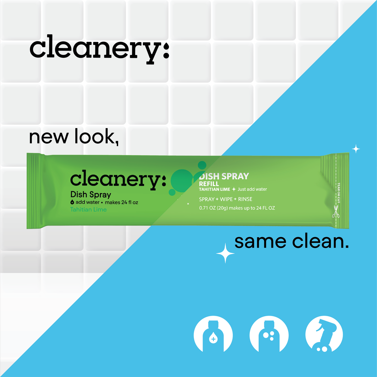 Cleanery Dish Spray Refills 4 Pack - Tahitian Lime