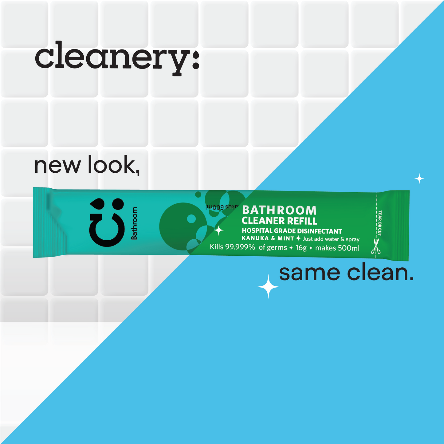 Cleanery Bathroom Cleaner Refill 4 Pack - Kanuka & Mint + Lavender & Citrus