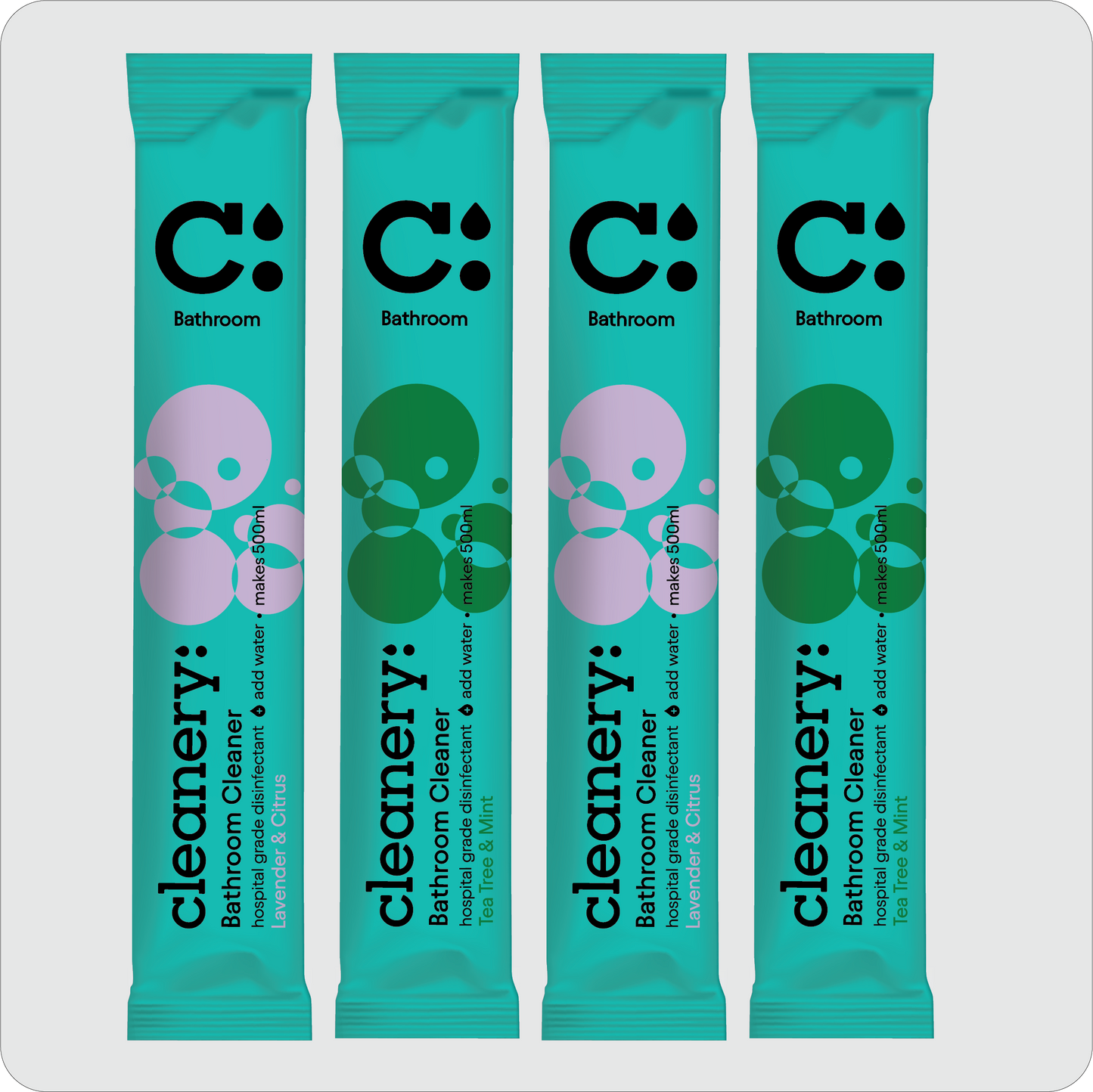 Cleanery Bathroom Cleaner Refill 4 Pack - Kanuka & Mint + Lavender & Citrus