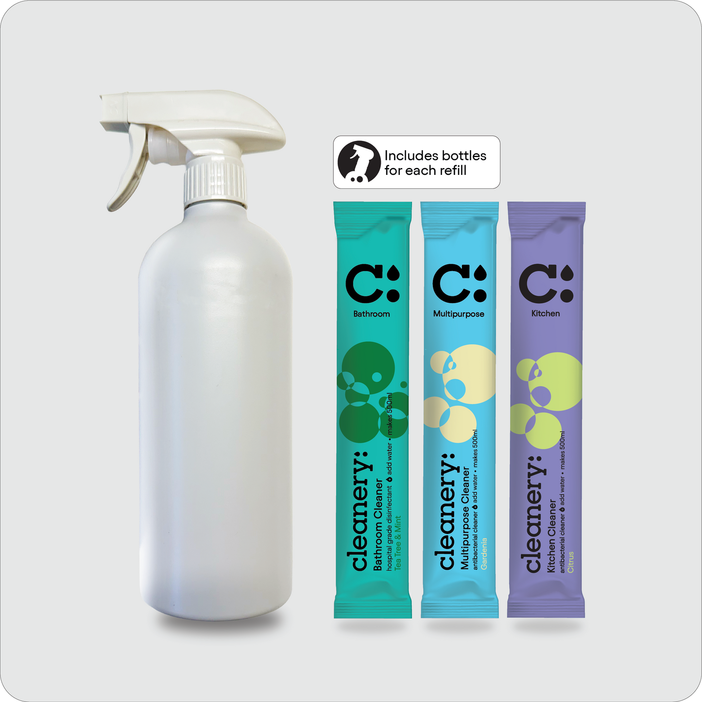 Cleanery 3 Pack Bottle Starter Kit